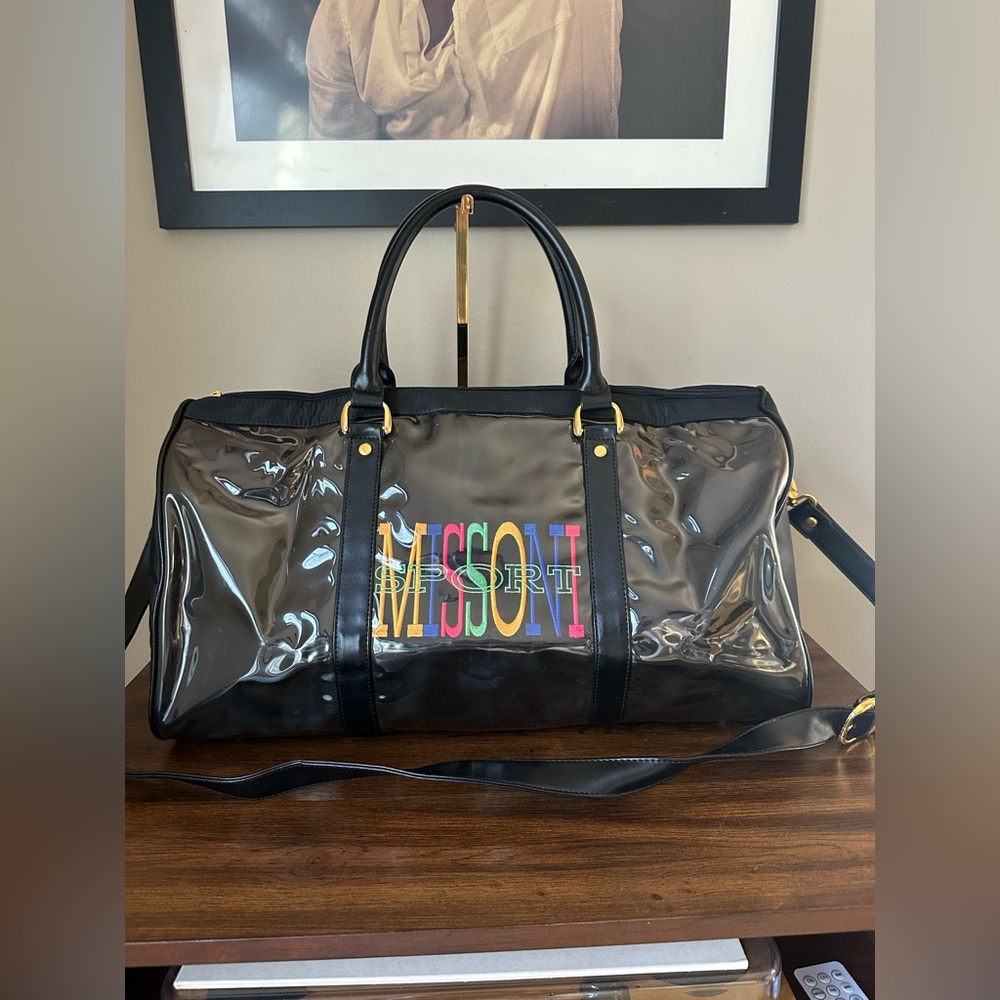 Missoni Black Travel Bag with Colorful Logo
